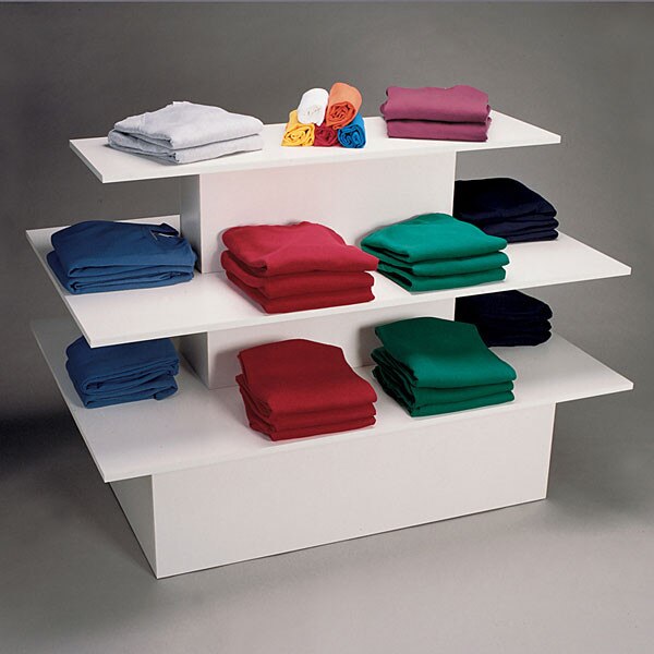 3-tier table rectangle - white