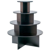 4-tier round table - black melamine