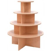 4-tier round table - maple melamine