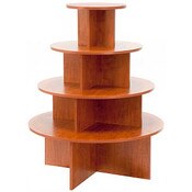 4-tier round table - cherry melamine