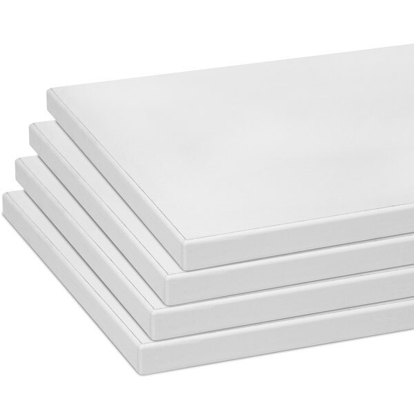 Shelves (set of 4) for 55001 white 10"x19.5" w/black 3mm edgebanding