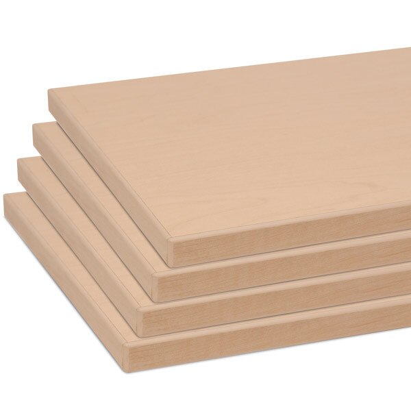 Shelves (set of 4) for 55005 maple 10"x19.5" w/black 3mm edgebanding