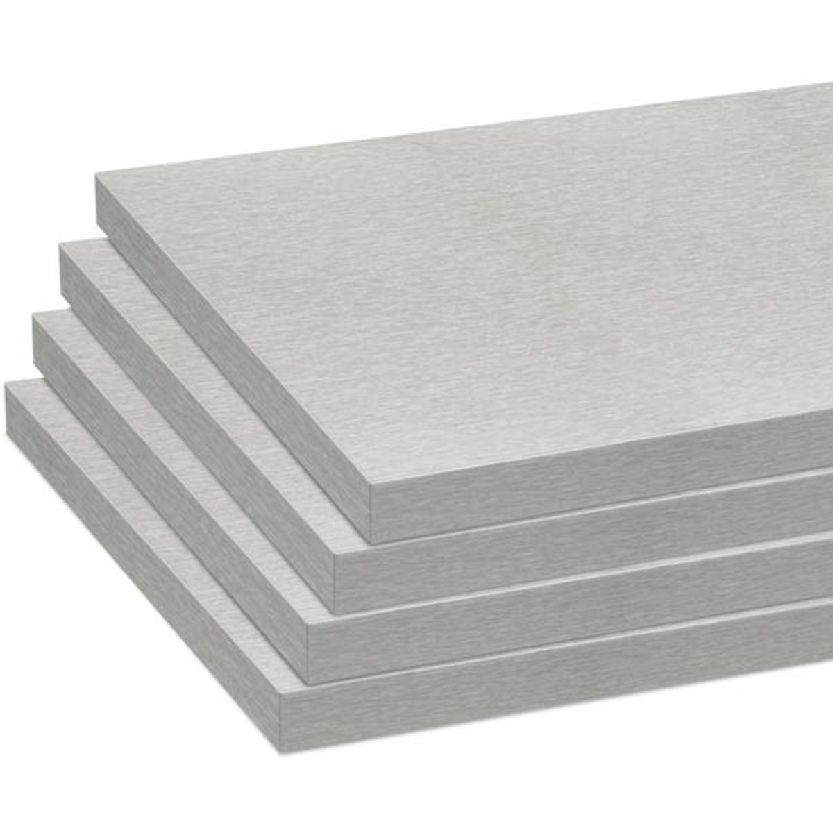 Melamine shelves 8 x 20 - Brushed Aluminum - pack of 4