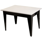 Nesting Table White Top/Black Metal Legs 24"Wx24"Lx24"H