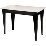 Nesting Table White Top/Black Metal Legs 24"Wx36"Lx30"H