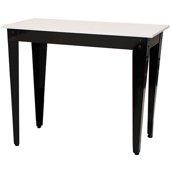 Nesting Table White Top/Black Metal Legs 24"Wx48"Lx36"H